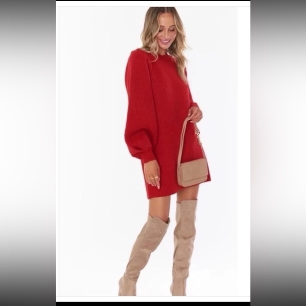Show Me Your Mumu Dixon Sweater Dress in bold red 
Size Medium